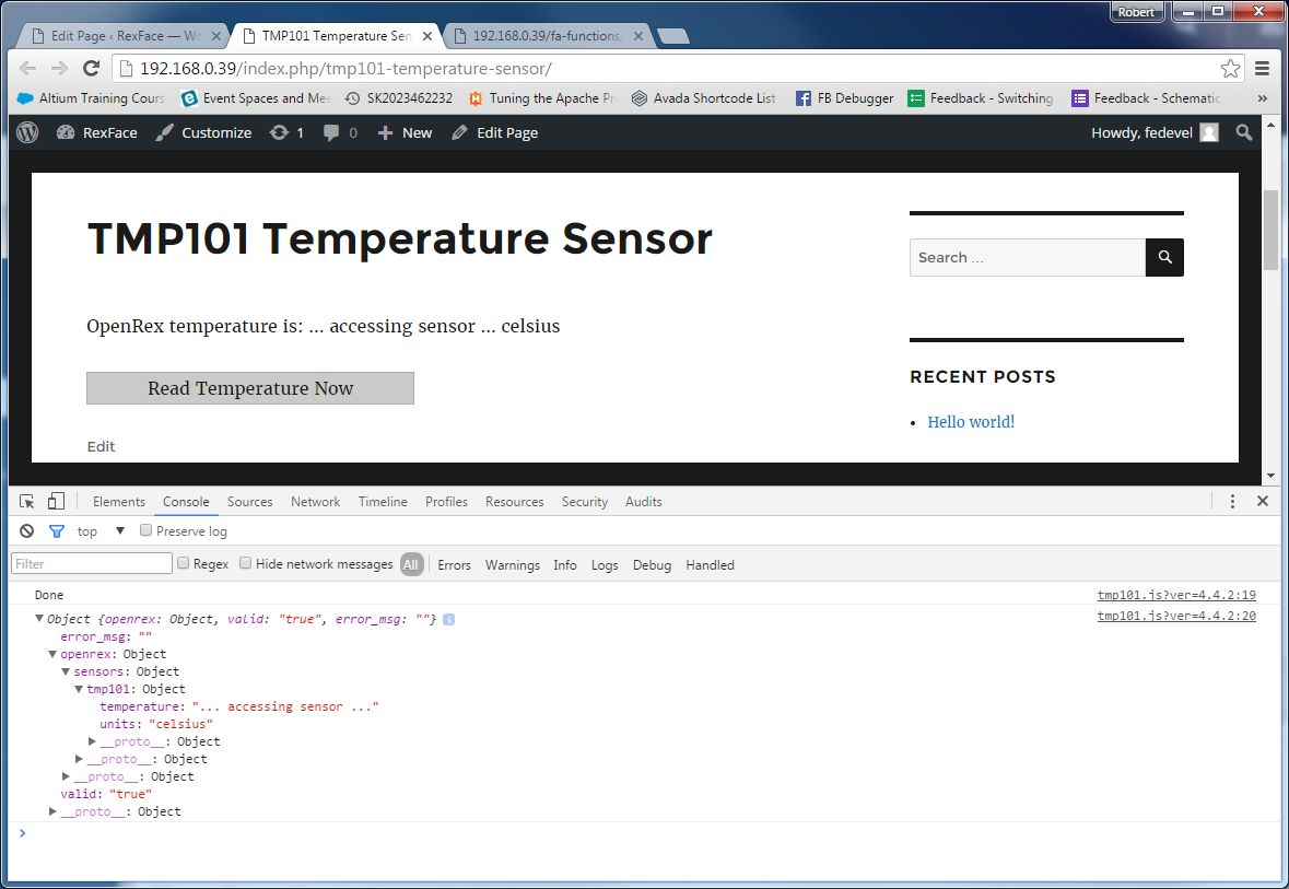 tmp101 response - accessing sensor - celsius