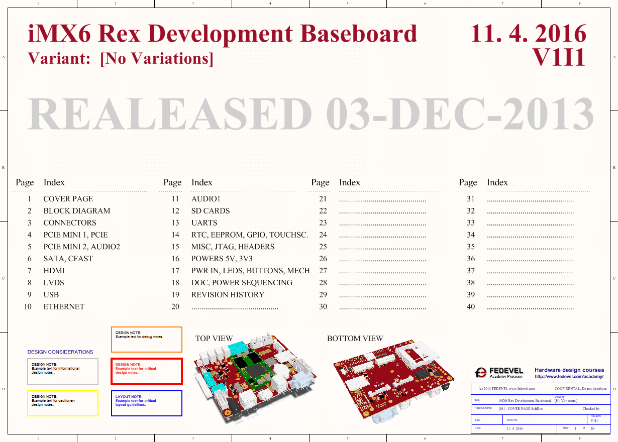 iMX6 Rex Development Baseboard - Schematic